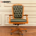 K204 Classic Wooden and leather swivel executive office High back Chair